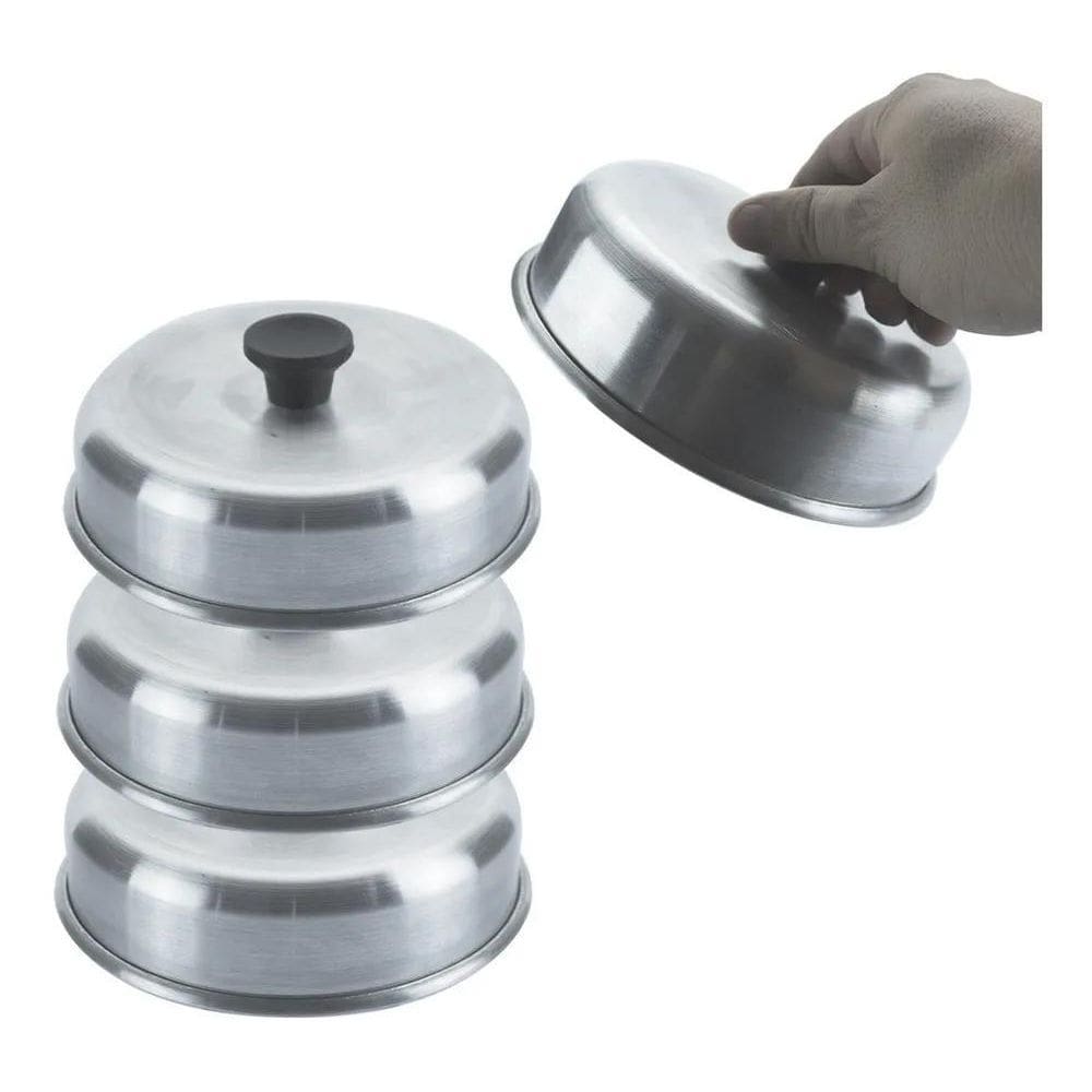 2X 4 Abafador De Hamburguer Tampa Para Chapa Lanche Lanchone