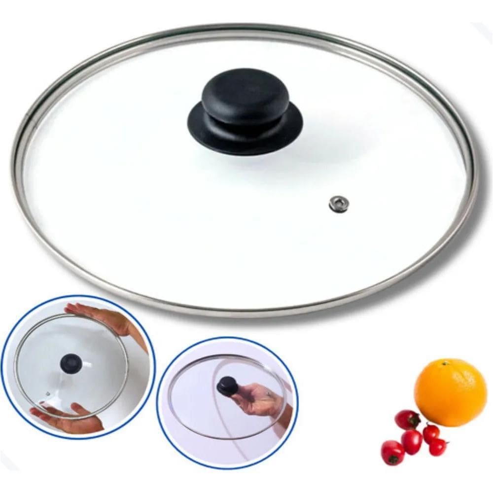 Tampa De Vidro N 24 Cm Temperado Avulsa Panela Frigideira Tr