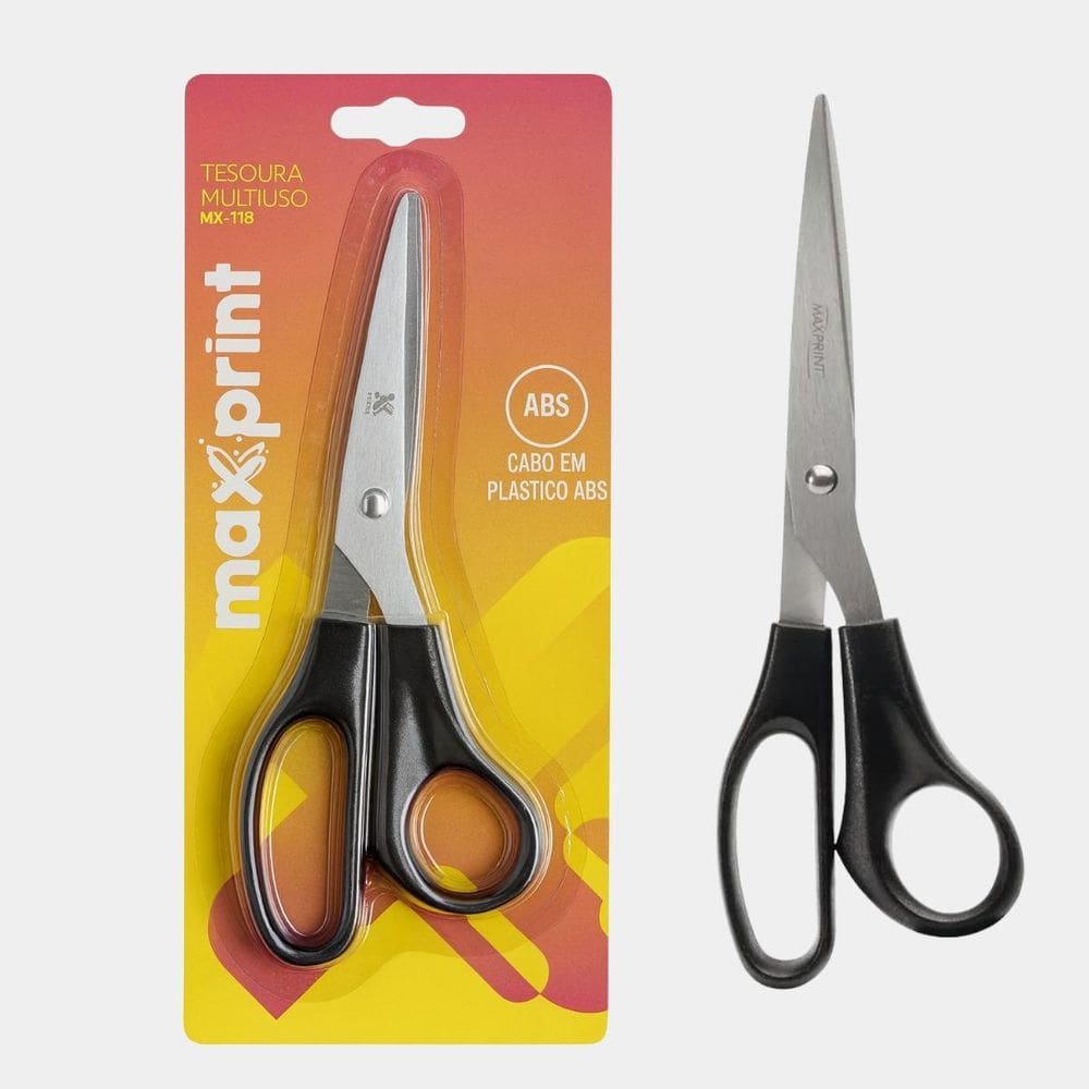 Tesoura Multiuso Maxprint Preta 18Cm Mx-T18