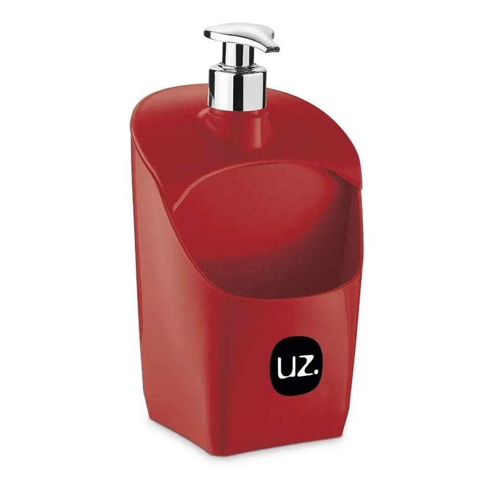 Dispenser Para Detergente E Bucha Vermelho Uz