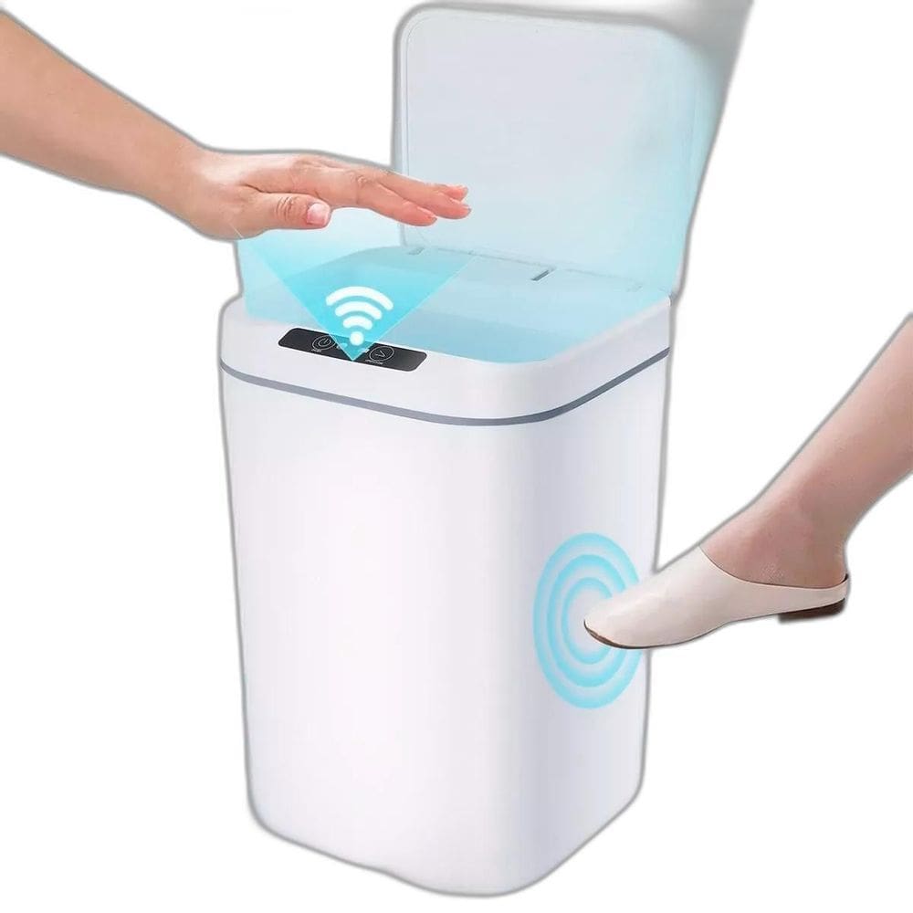 Lixeira Automática Com Sensor Inteligente Recarregável 16L