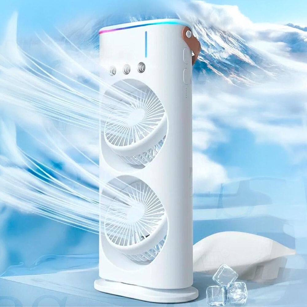 Ventilador Torre Usb Duplo Potente Mesa Resfria Forte