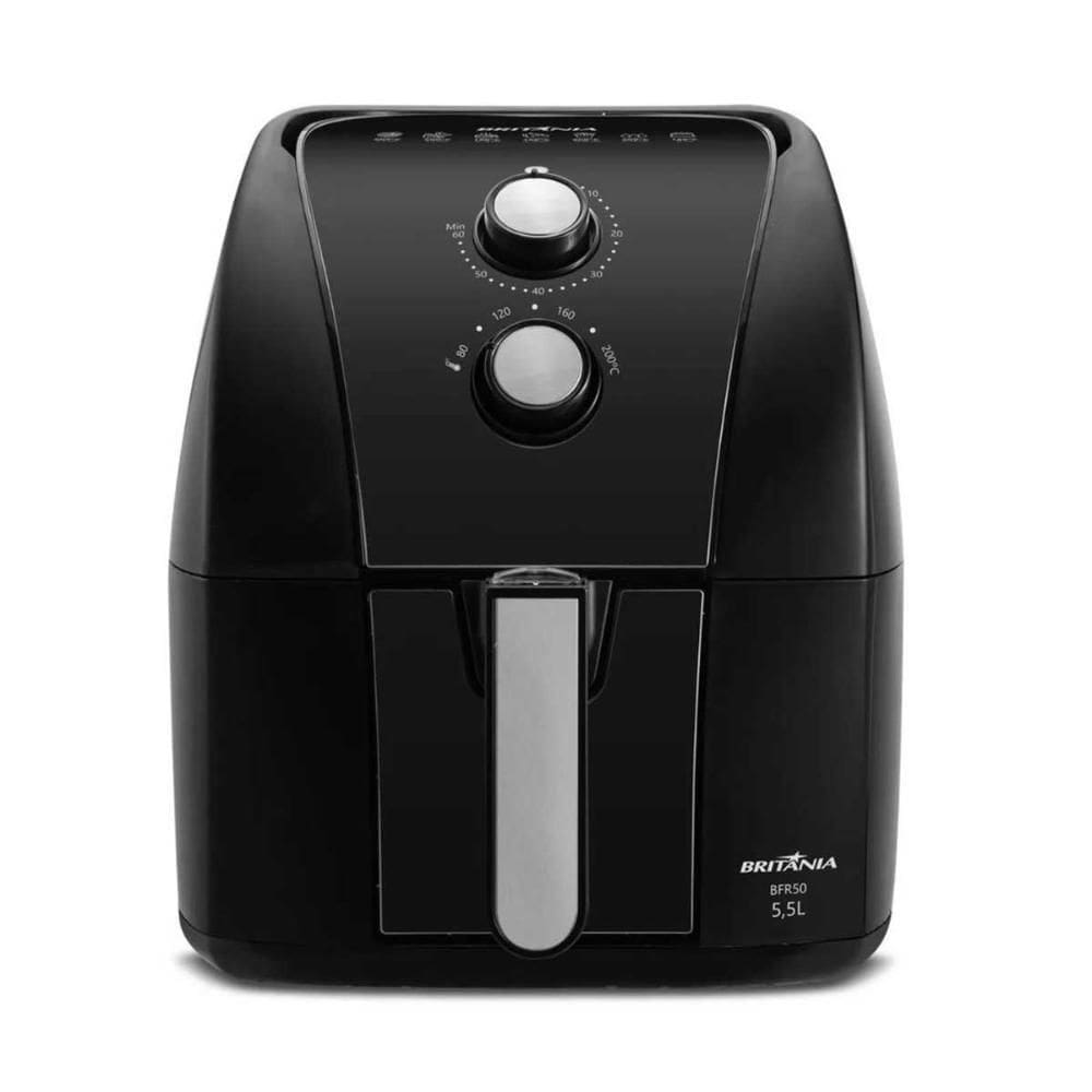 Fritadeira Air Fryer Britânia 5,5L 1500W Bfr50 Preto 220V
