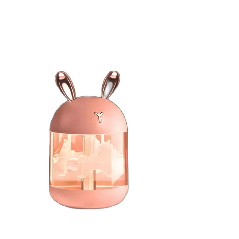 Umidificador Carrossel Abajur Com Led Usb 300Ml