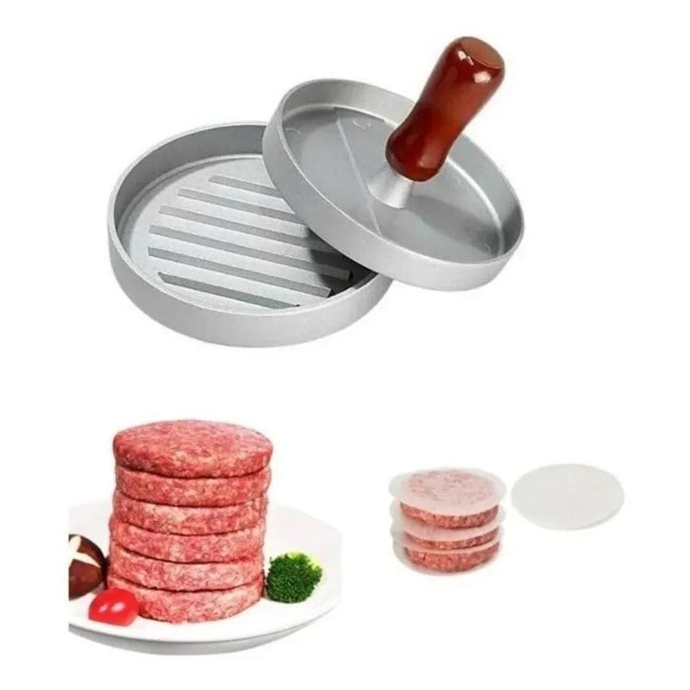 2X Molde Forma Para Fazer Hambúrguer Caseiro Artesanal Alumí