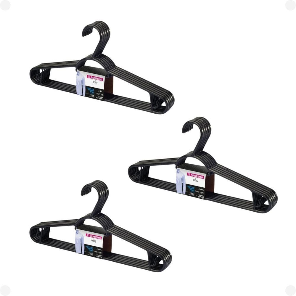 Kit Com 18 Cabides De Plástico Adulto 40Cm Sanremo