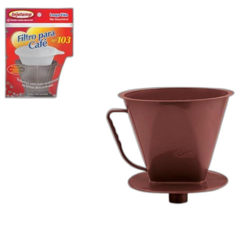 2 Coador Filtro Café Injetemp 103 E Porta Filtro Com Funil