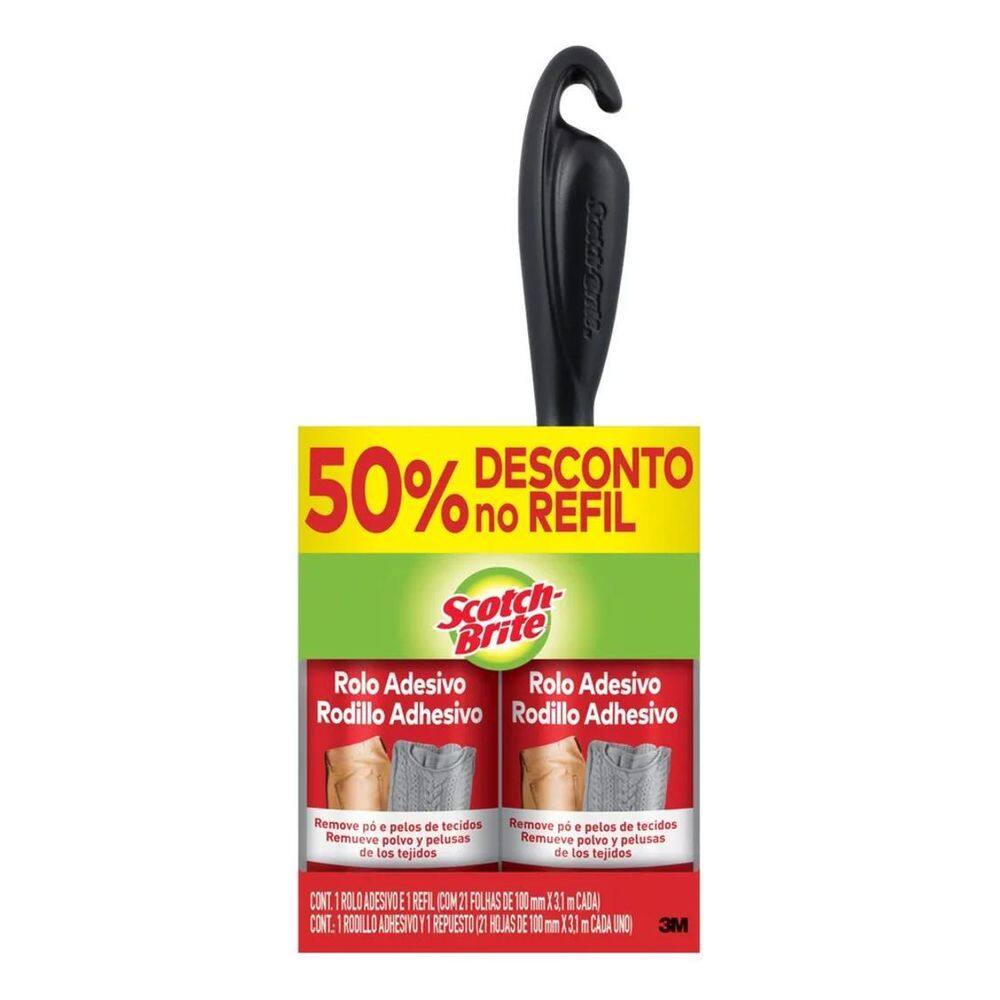 2X Pack Rolo Adesivo Tira Pelos Scotch-Brite 100Mm X 3,1M 21