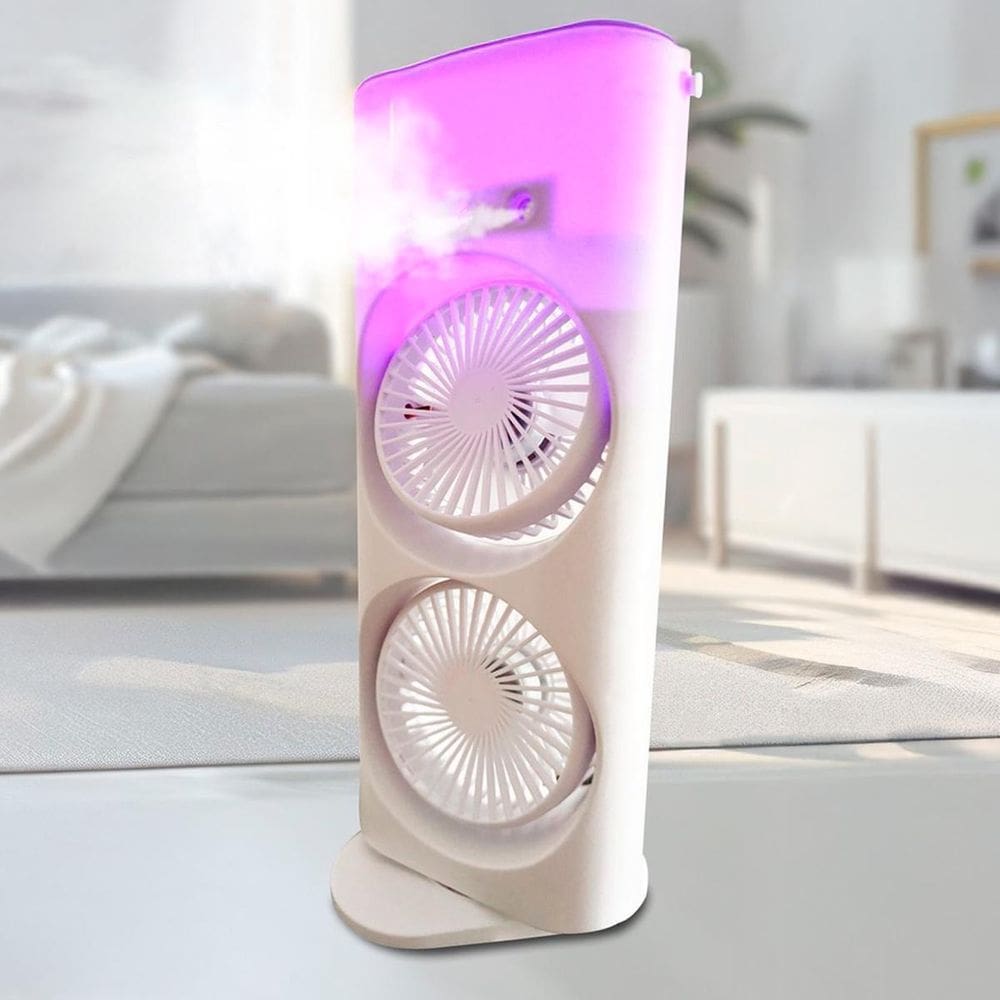 Ventilador Led Portátil Usb Torre Duplo Refrigeração