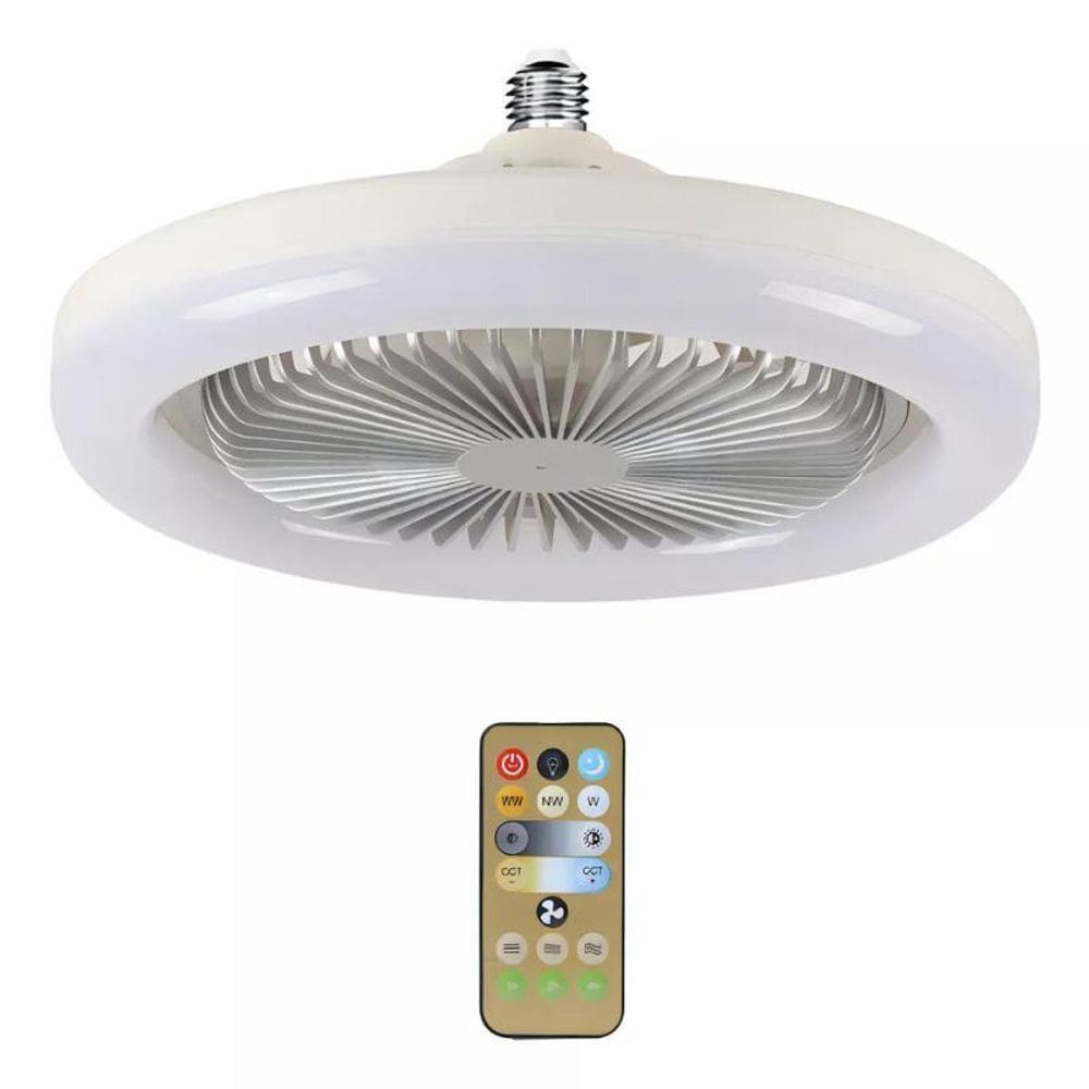 Ventilador De Teto Branco Controle Remoto Led 3 Velocidades