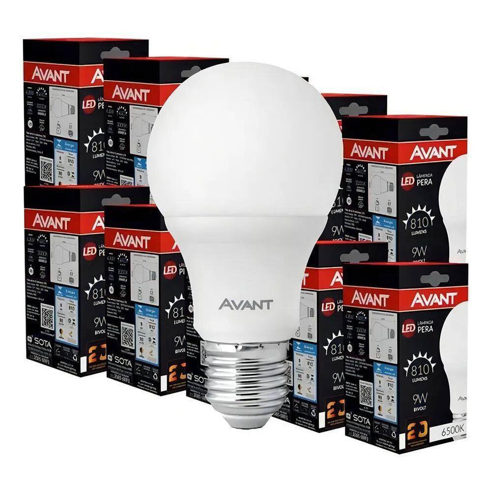 3X Kit 10 Lâmpada Led 9W Bulbo E27 6500K Branco Frio Casa Le