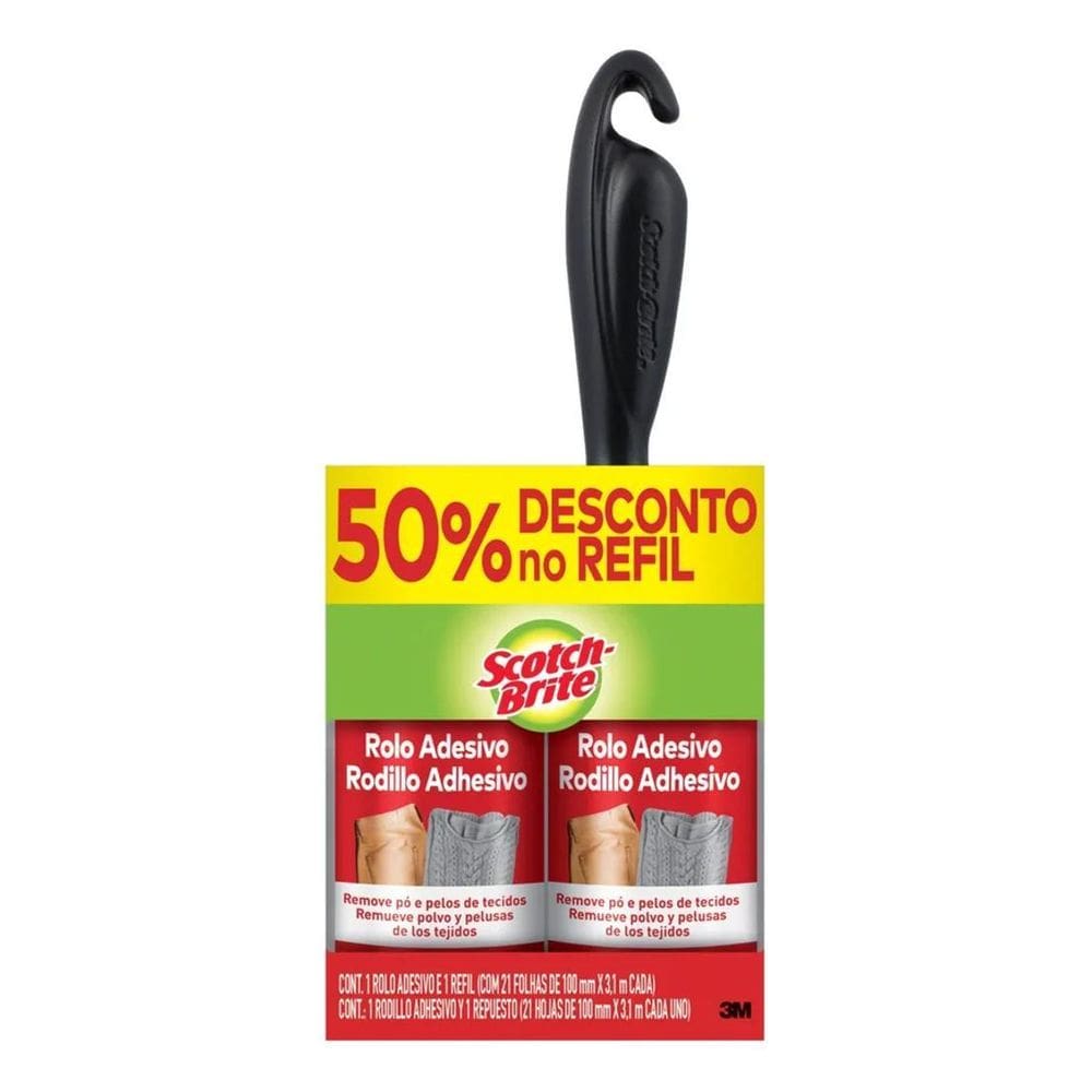 2X Pack Rolo Adesivo Tira Pelos Scotch-Brite 100Mm X 3,1M 21