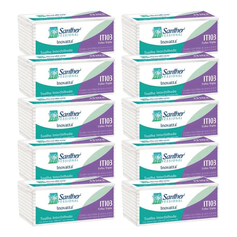 5X Papel Interfolha Folha Tripla Inovatta Super Macia Com 2