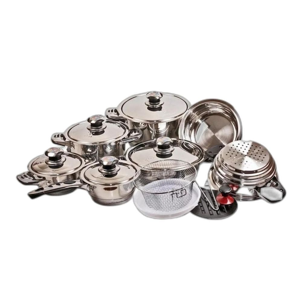 Jogo Panelas Aço Cirúrgico 23 Peças Modelo Europeu Aço