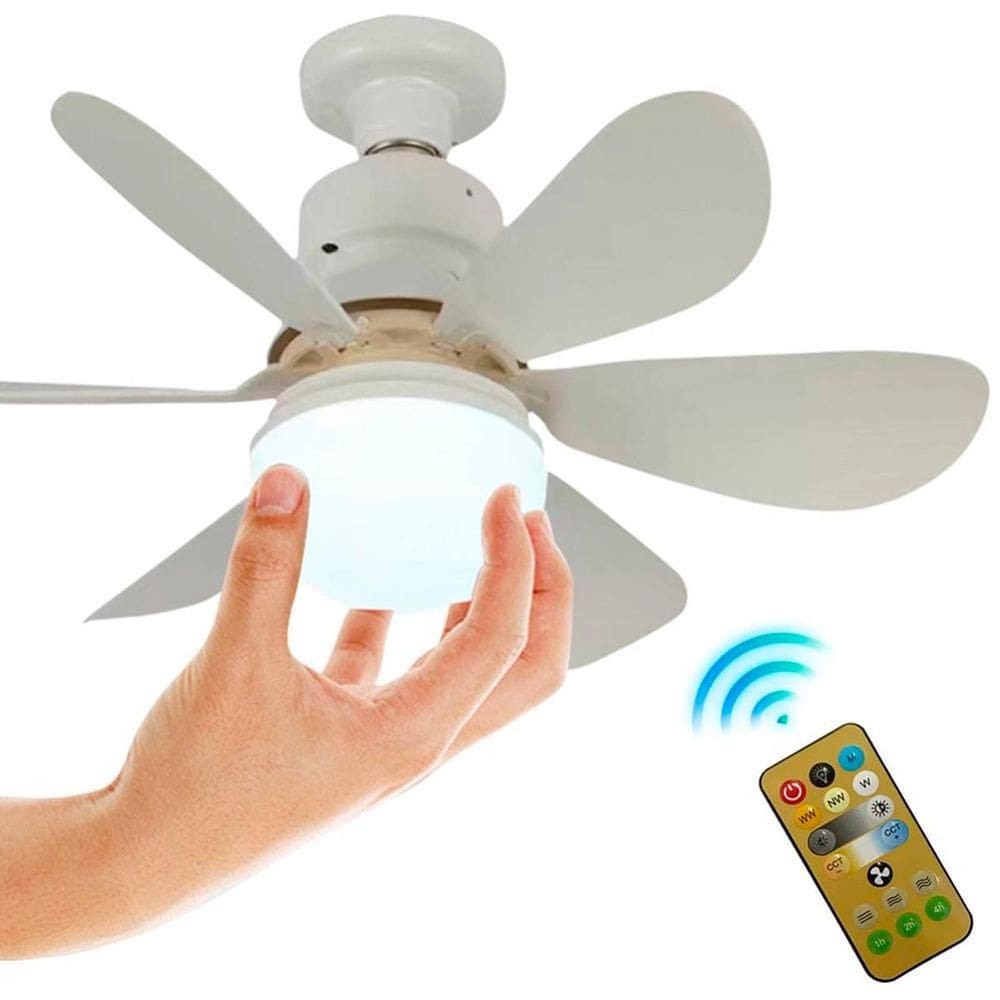 Ventilador De Teto 6 Pás Bivolt Lâmpada E Controle Remoto