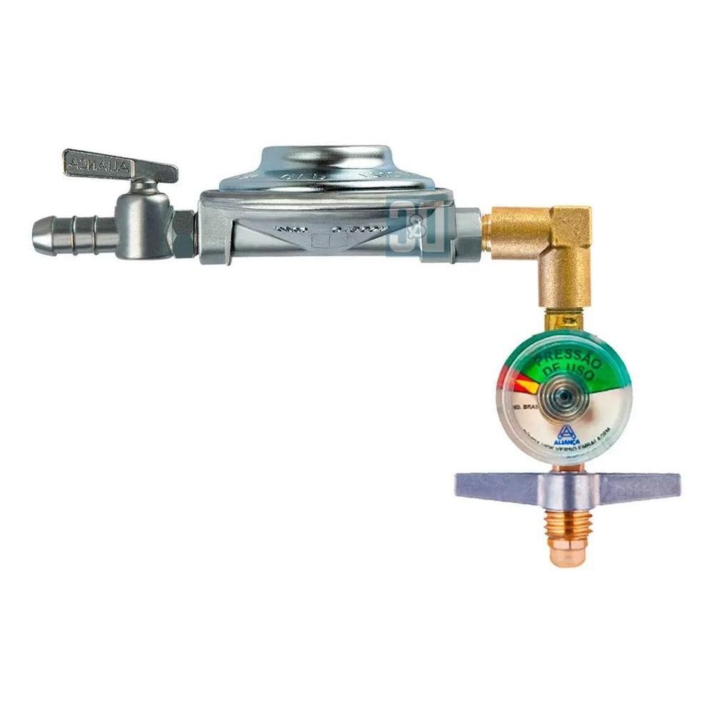 2X Regulador De Gás 1Kg/H Aliança Horizontal P. Espaço + Man