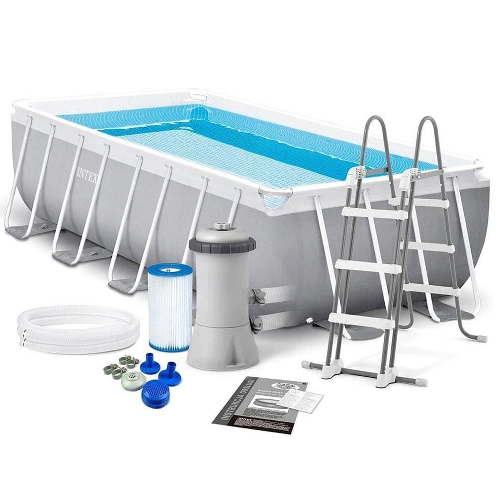 Piscina Estrutural Retangular 10.874 Litros Completa - Intex