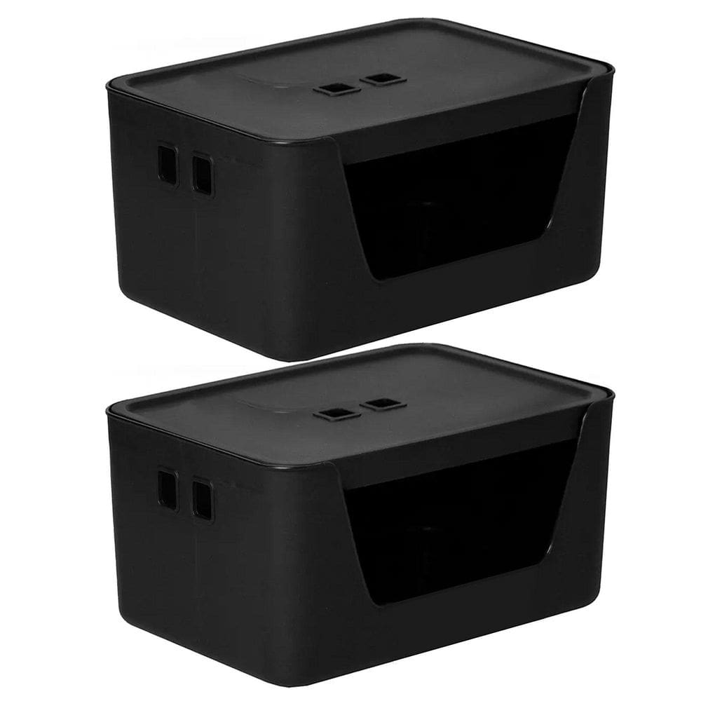 Kit 2 Caixa Organizadora 13 Litros Com Tampa Preto