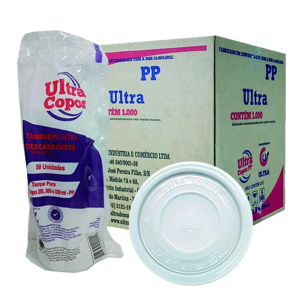 Tampa Para Copo Descartável 250Ml 300Ml 330Ml S/Furo C/500