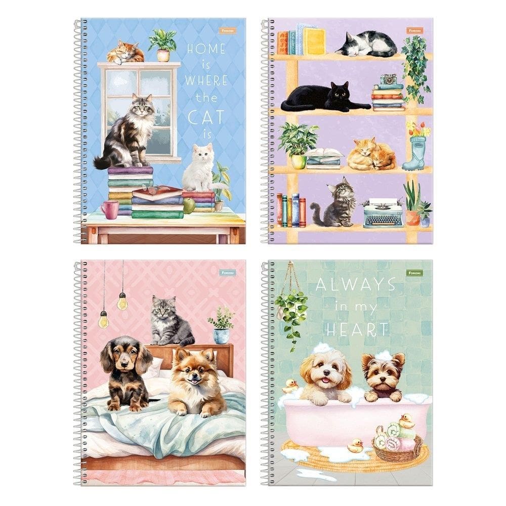 Caderno Espiral Universitario Capa Dura 01M Foroni Furfriends 4X80fls