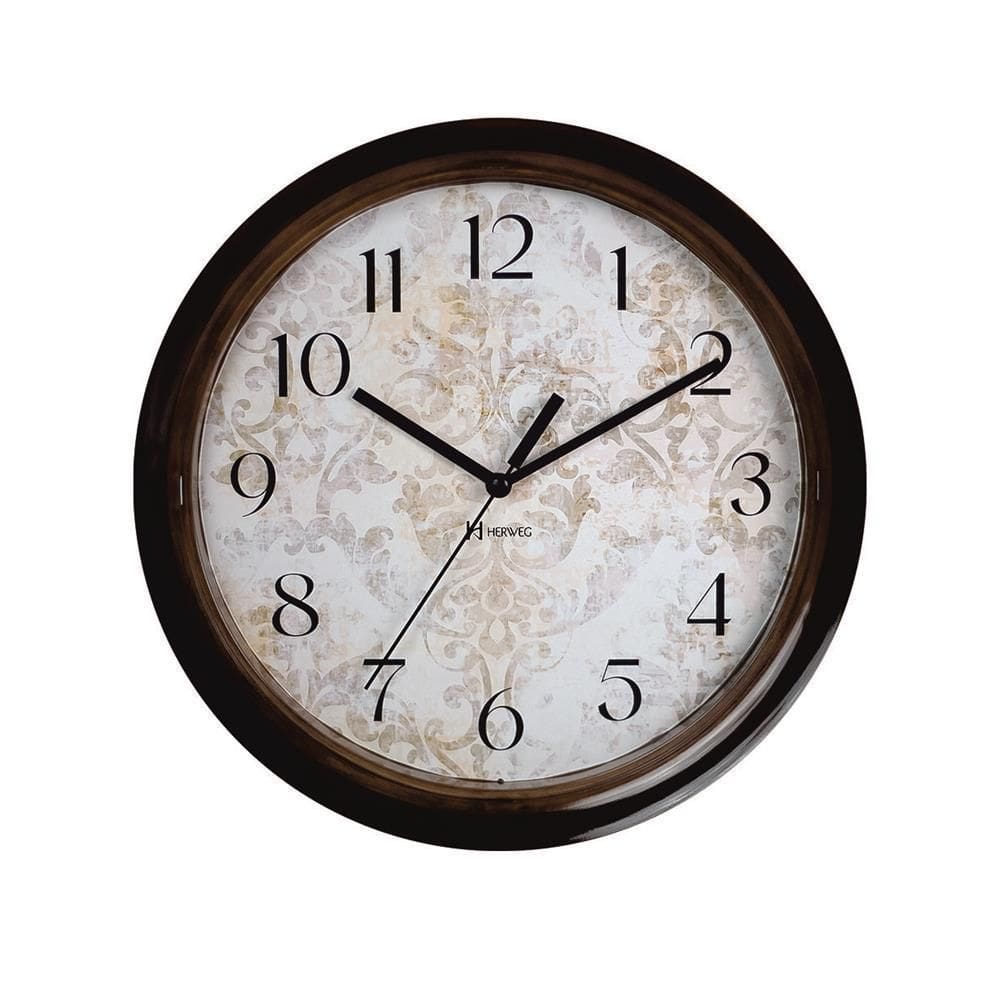 Relógio De Parede Herweg Ref: 660143-299 Estilo Madeira