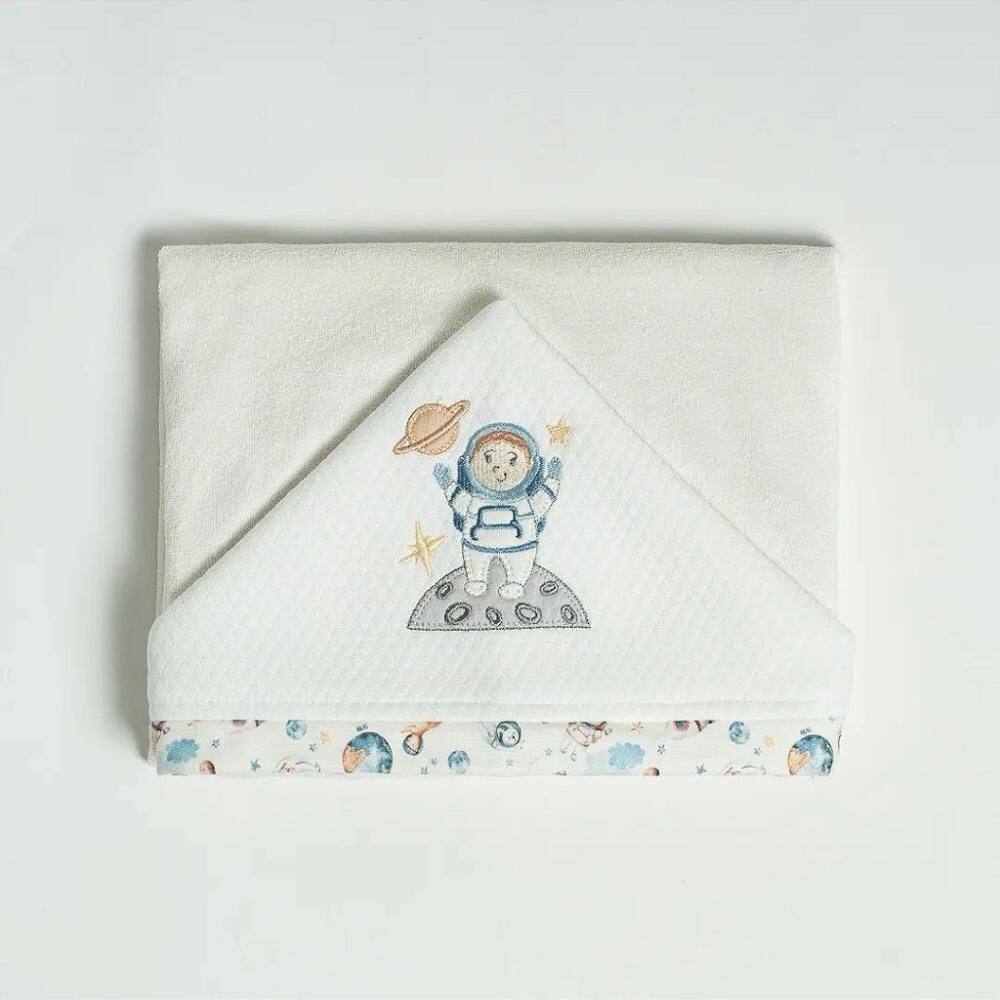 Toalha de Banho Hug Com Capuz Espacial Azul Nimbus