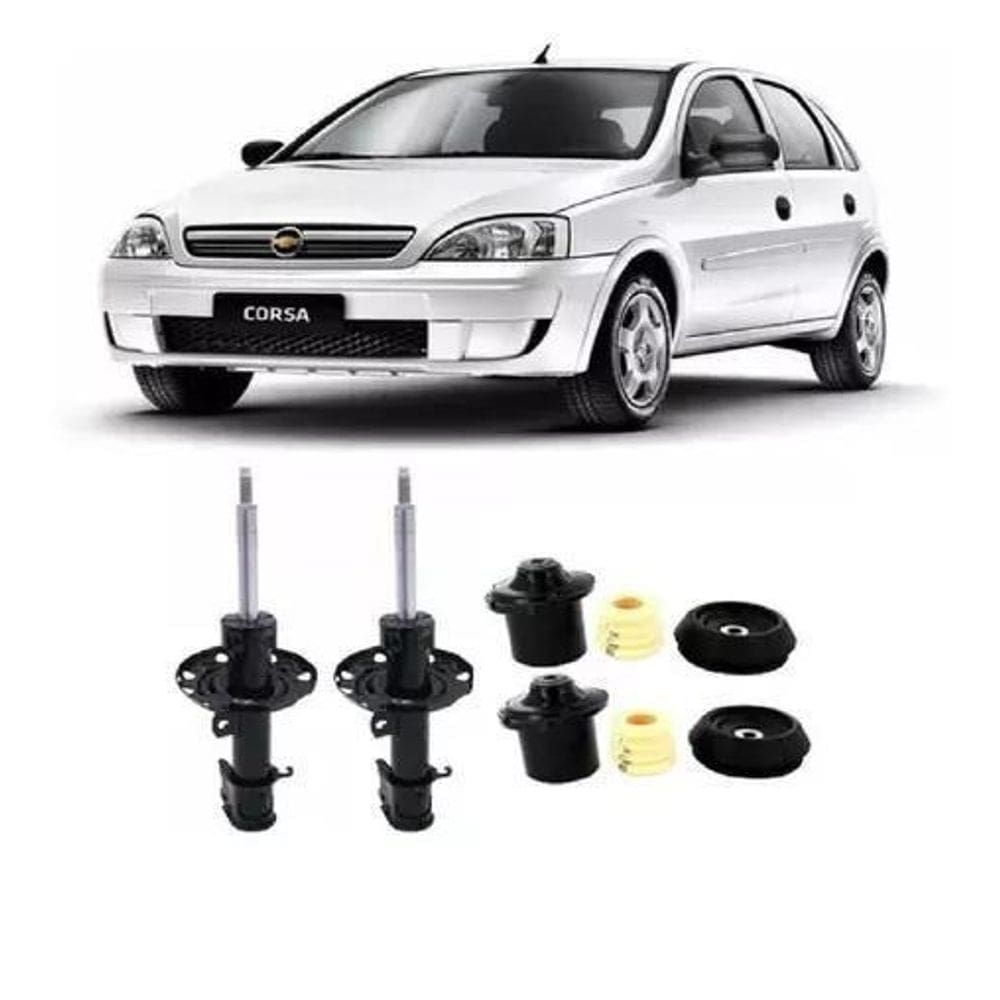 Kit Par Amortecedor Diante + Kit Montana Novo Corsa Premium