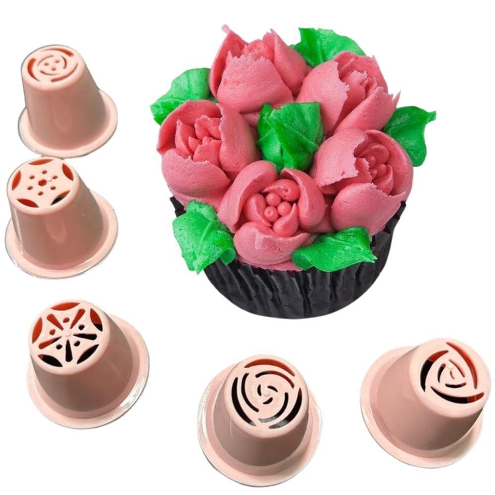 Kit Bico Russo Para Confeitar 5 Peças Bolo Doces Cupcake
