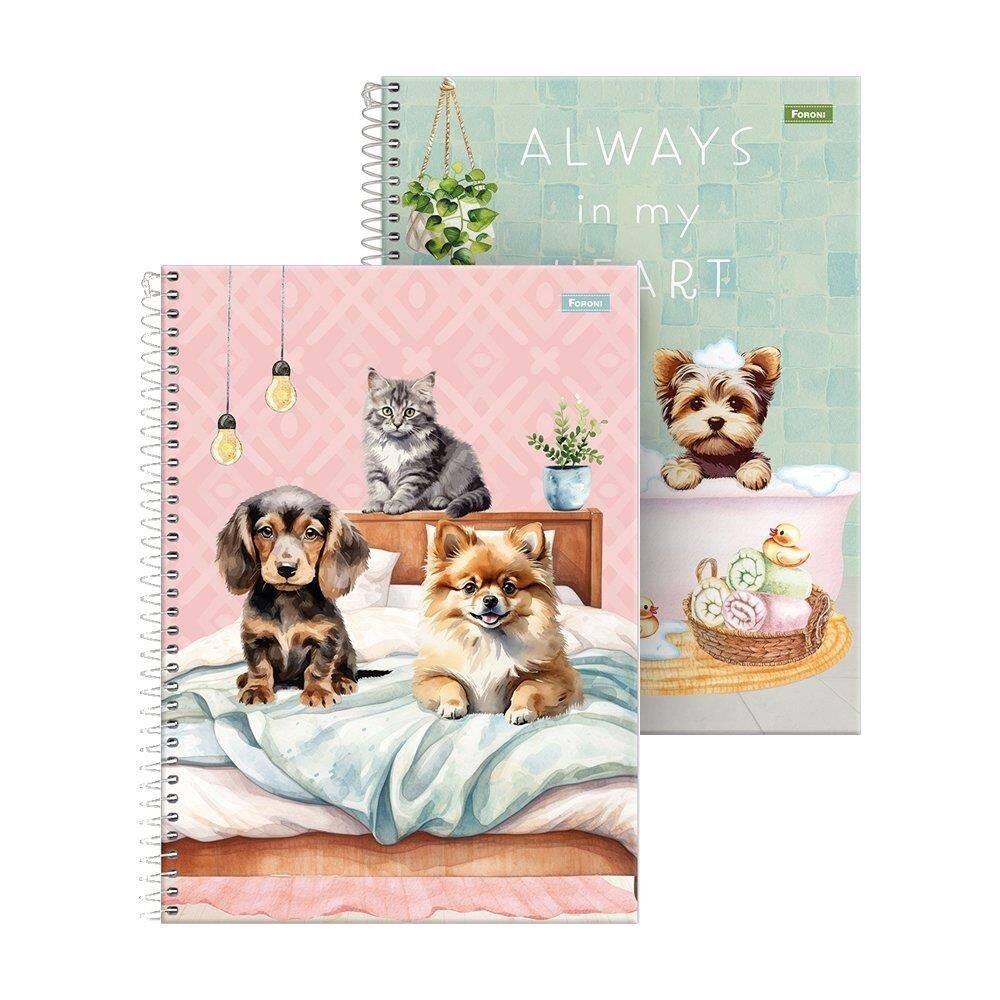 Caderno Espiral Universitario Capa Dura 15M Foroni Furfriends 2X240fls
