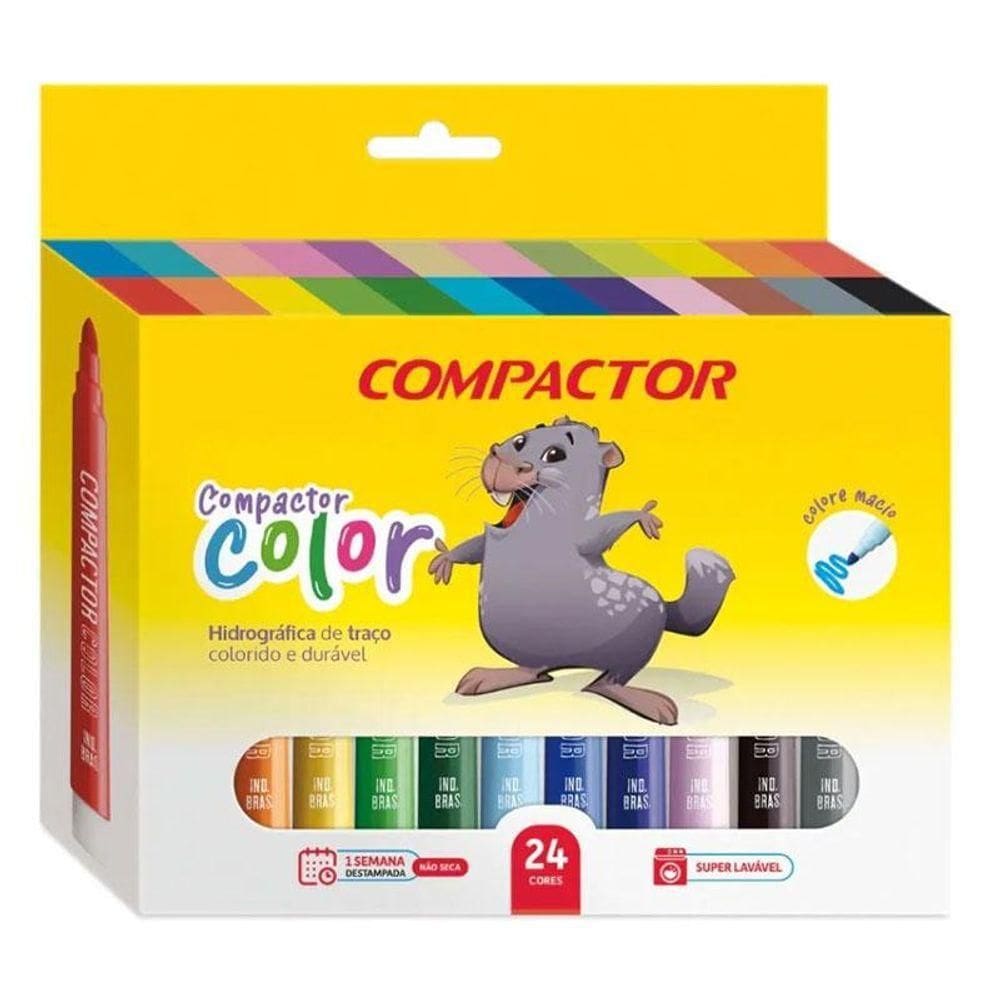 Canetinha Hidrográfica Color 16541 24 Cores - Compactor