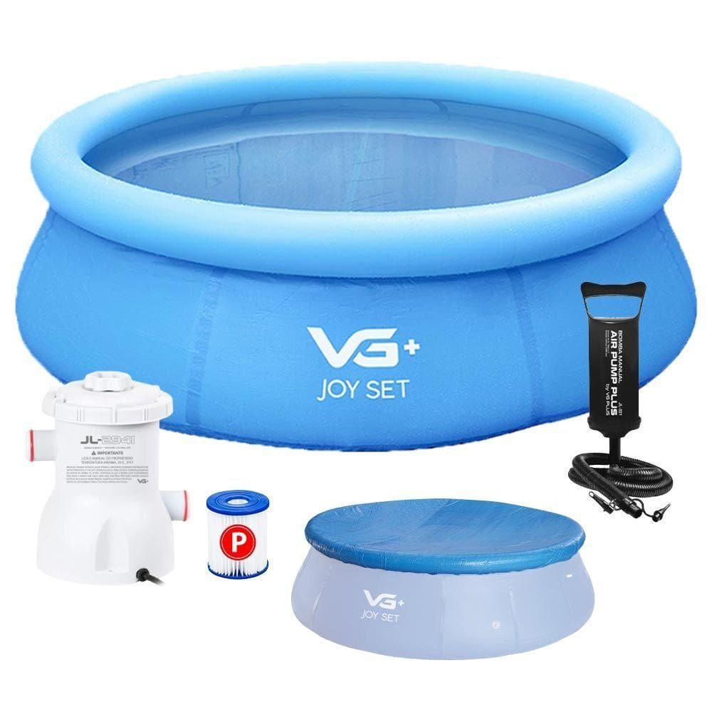 Piscina Inflável Joy Set 4760 L Circular 300 Cm Com Filtro Capa Bomba Vg Plus 110v