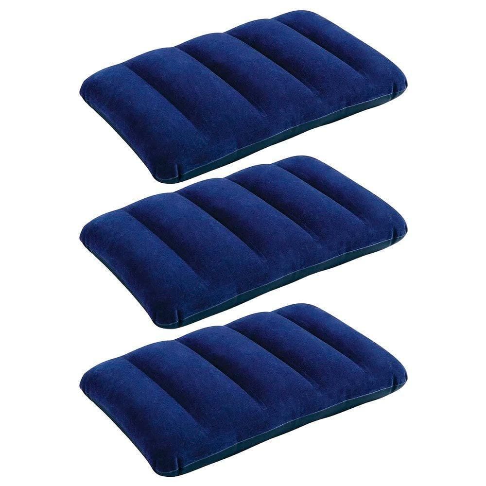 Kit 3 Travesseiros Inflável Intex Camping Viagem Cama Colchão Praia