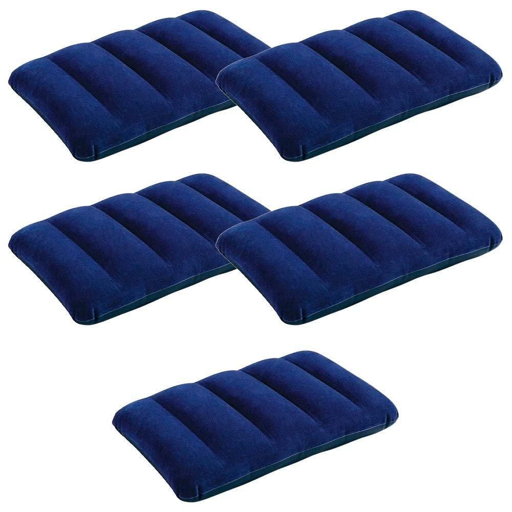 Kit 5 Travesseiros Inflável Intex Camping Viagem Cama Colchão Praia