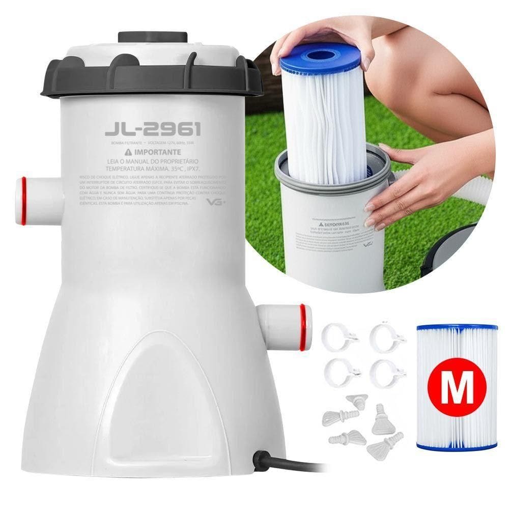 Bomba Filtrante 2.006 L/h Para Piscina Inflável E Estrutural Filtro Vg Plus 110v
