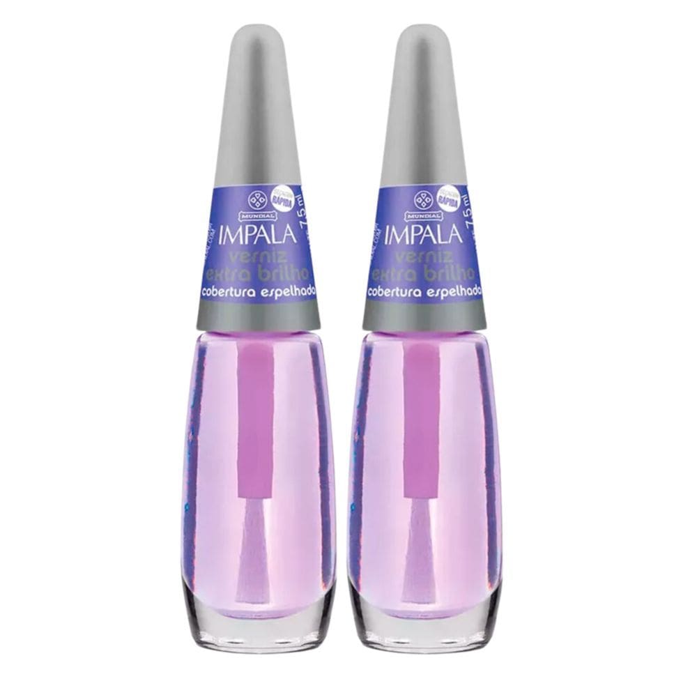 Kit 2 Esmalte Impala Verniz Extra Brilho Secagem Rápida com 7,5ml