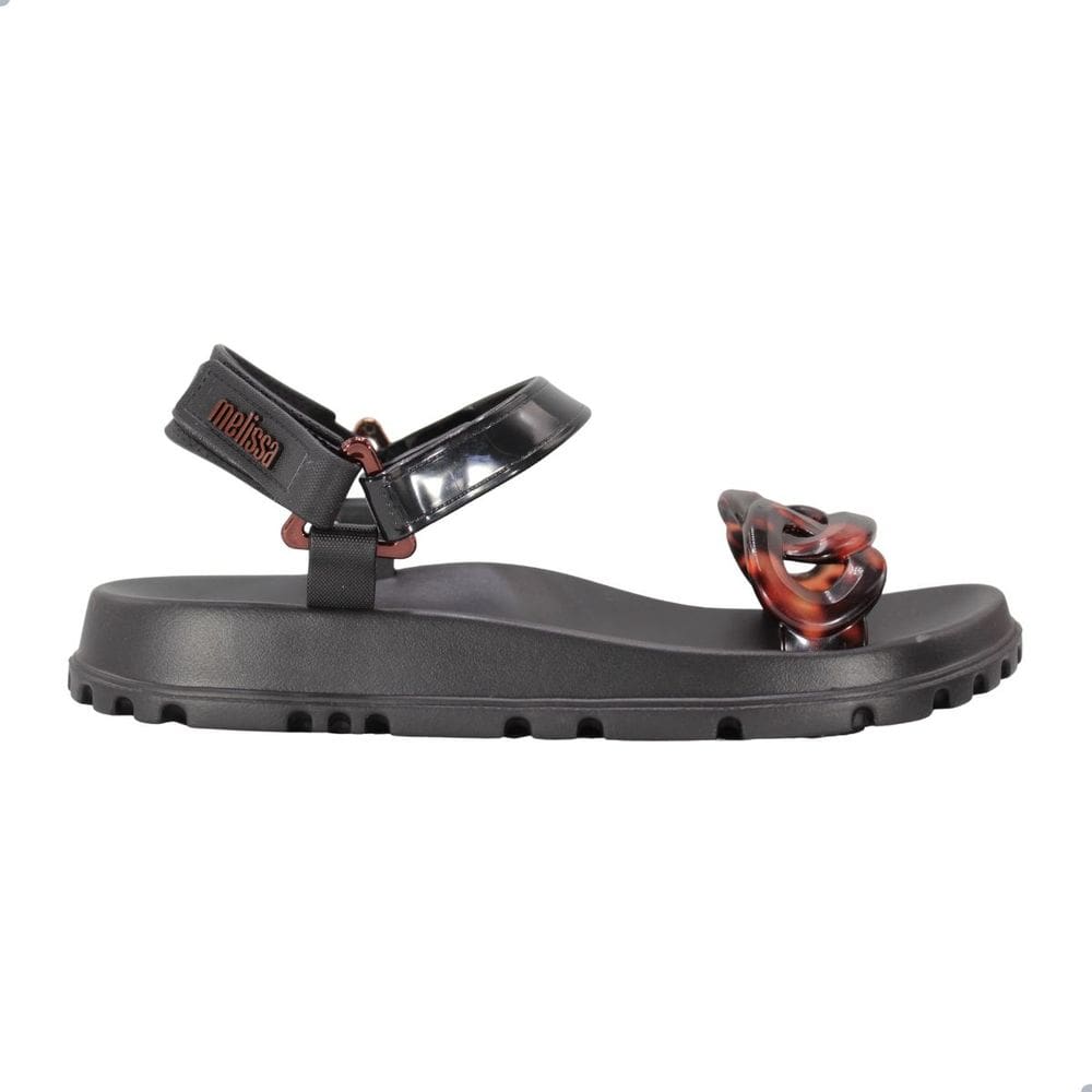 Sandália Melissa Glide Adulto Preto/Tartaruga