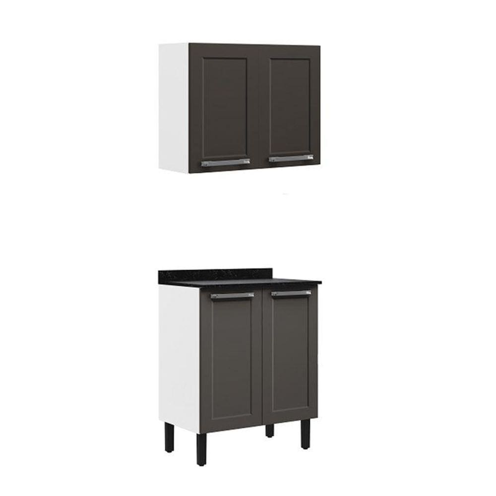 Kit Cozinha Itatiaia em Aço Grafite 4 Portas Florença