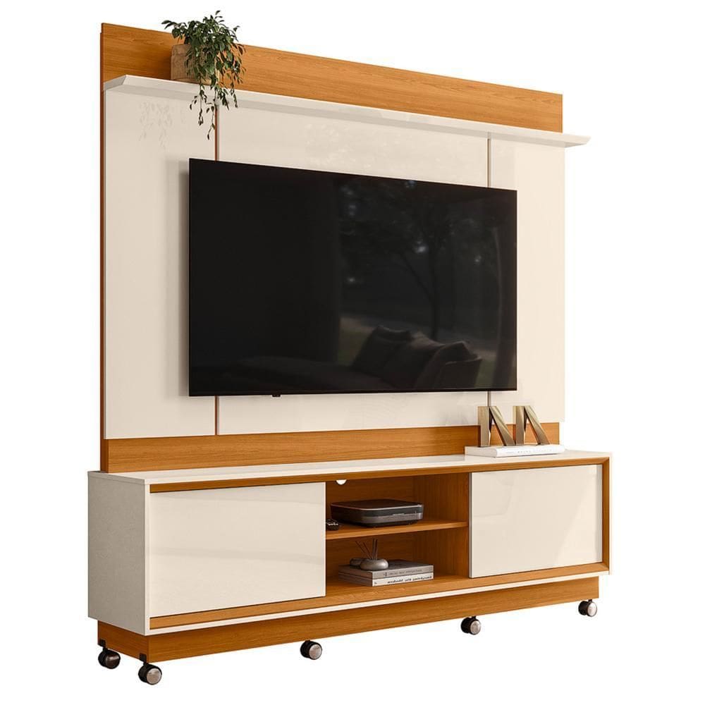 Estante Home Theater Siena para TV até 75” com Rodízios - Madetec
