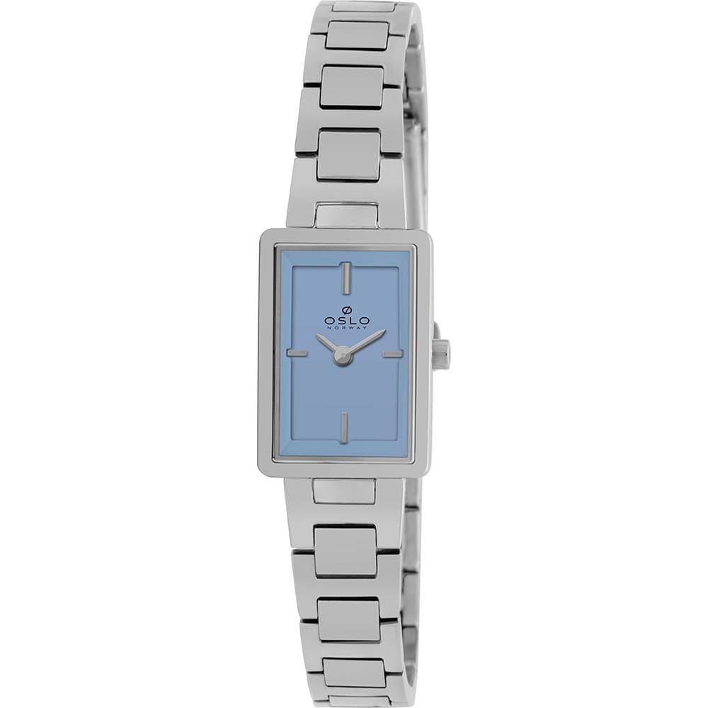 Relógio Oslo Feminino Ref: Olbsssvx0002 A1sx Slim Prateado Retangular
