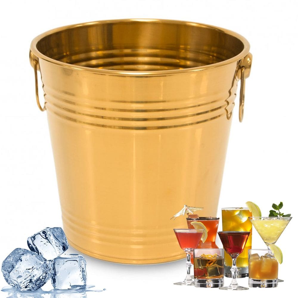 Balde de Gelo Inox 4,5 Litros Bebida Festa Confraternizaçao Aniversario Evento Reuniao Comemoraçao Lazer