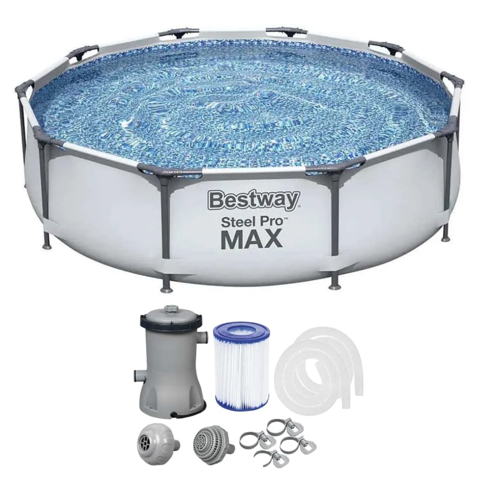 Piscina Estrutural 4678L Bestway Steel Pro MAX 3,05m x 76cm + Filtro 127V e Acessorios