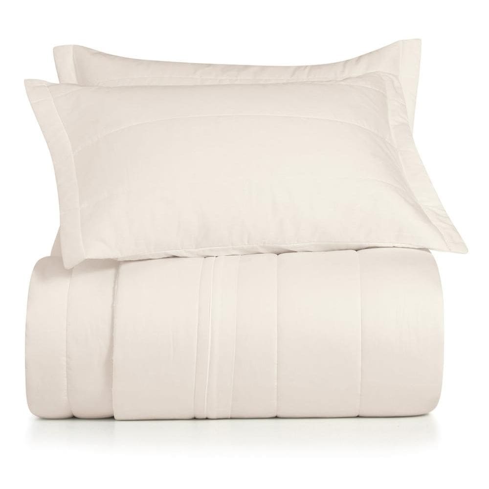 Jogo de Colcha Queen 3 Peças Altenburg Algodão Lux 200 Fios  Bege Delavé