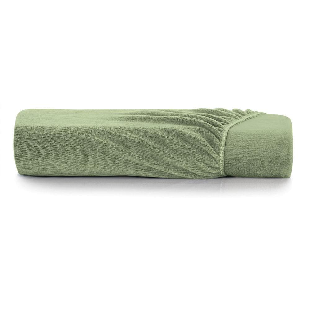 Lençol com Elástico King Altenburg Blend Malha Verde Oliva