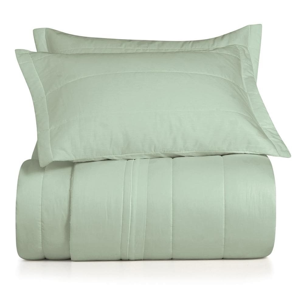 Jogo de Colcha Queen 3 Peças Altenburg Algodão Lux 200 Fios  Verde Claro