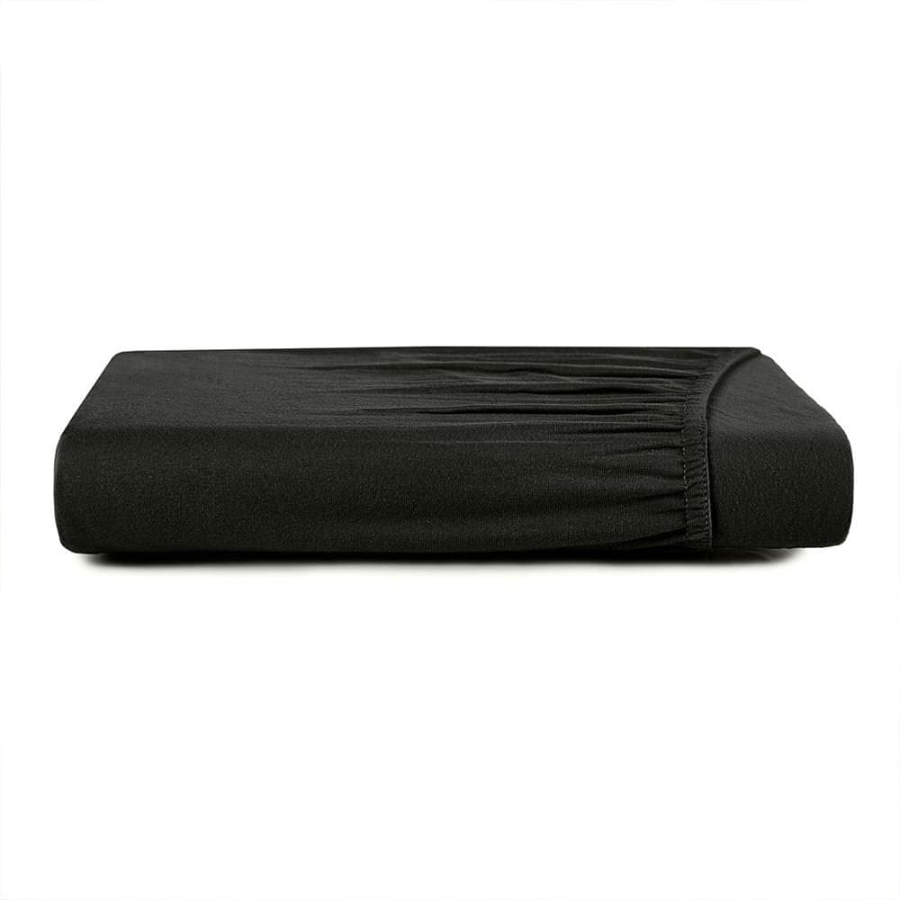 Lençol com Elástico Solteiro  Altenburg Malha Fio Penteado Preto Primitivo