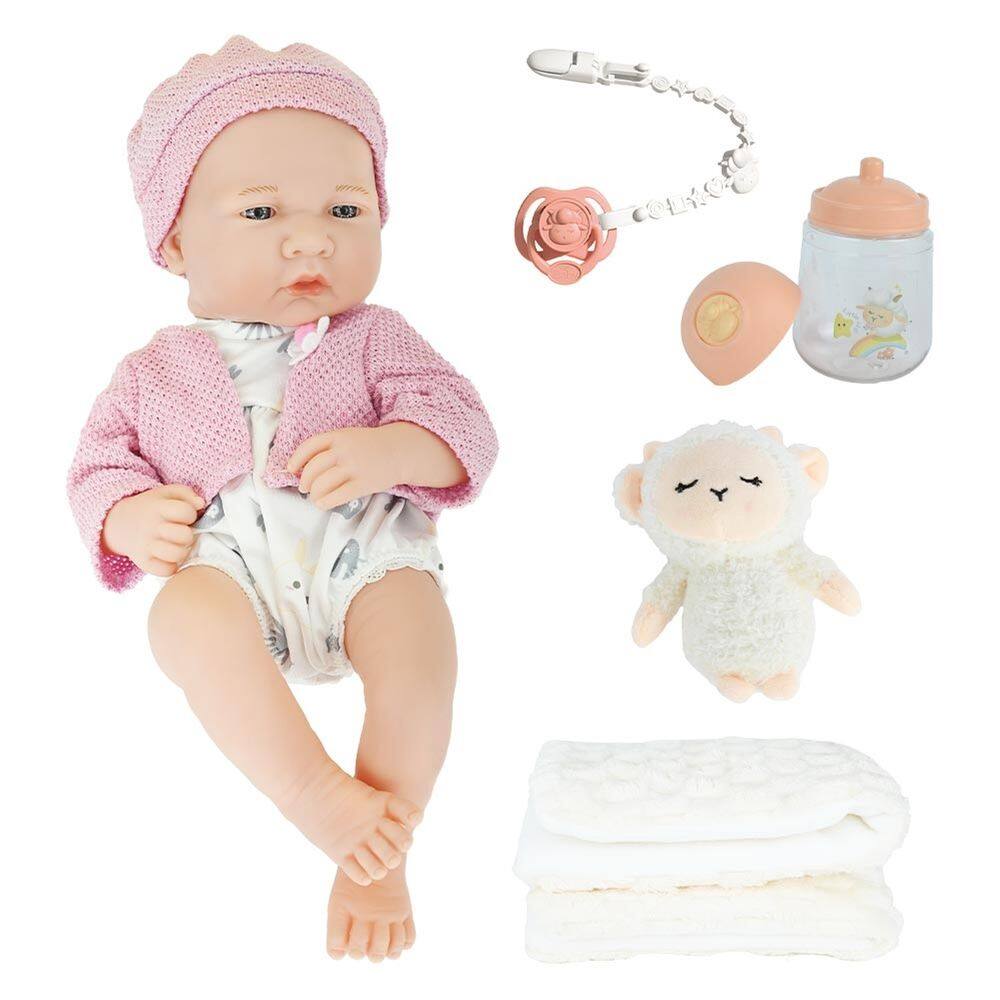 Boneca Baby Real Flofy Menina Com Manta E Acessorios - Dm Toys DMT7153