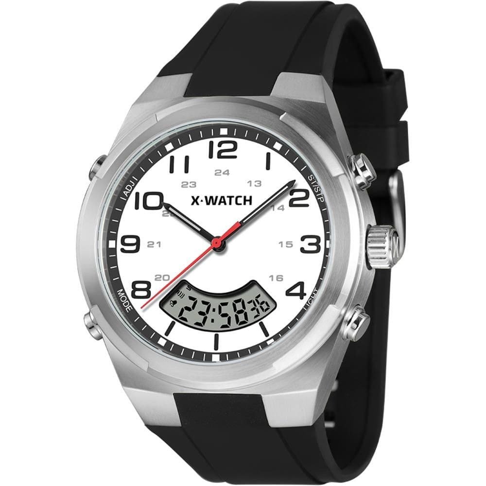 Relógio X-Watch Masculino Ref: Xmspa035 B2px Anadigi Prateado