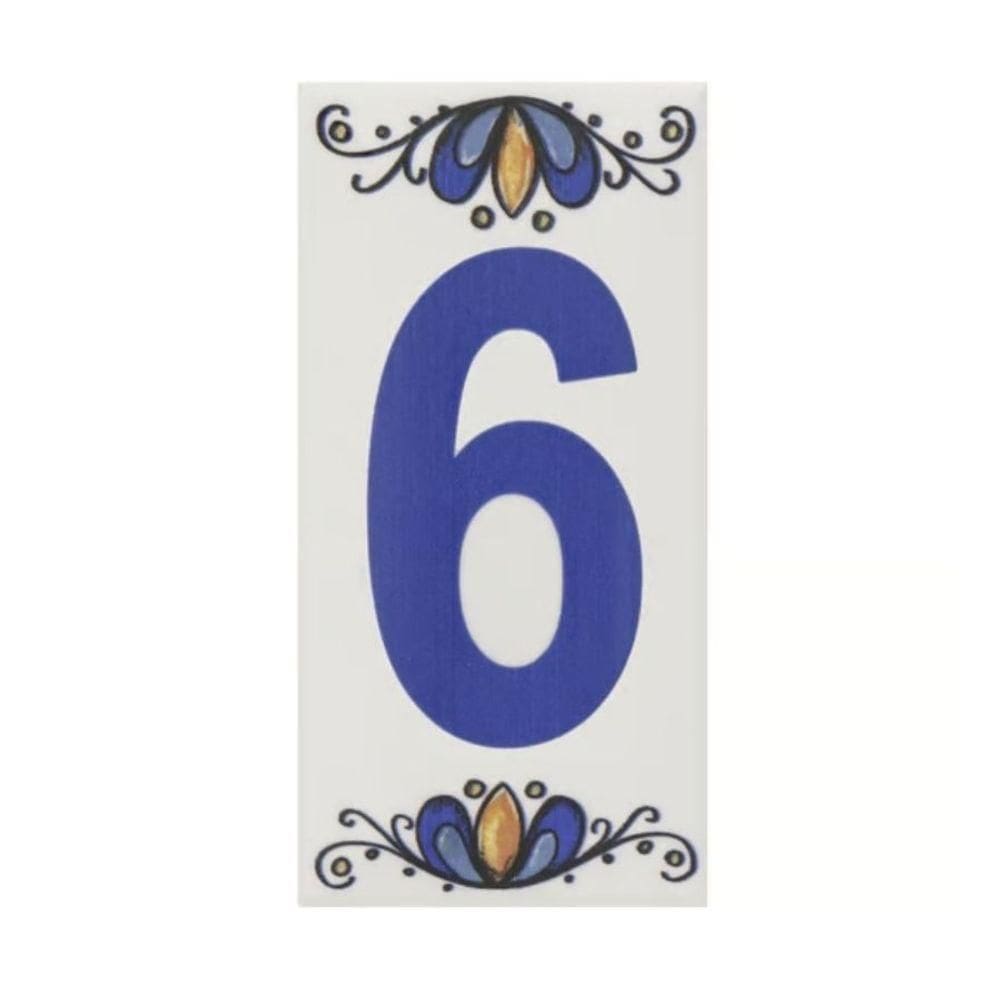 Número Residencial Cerâmico Gabriela 15cm Número N°6