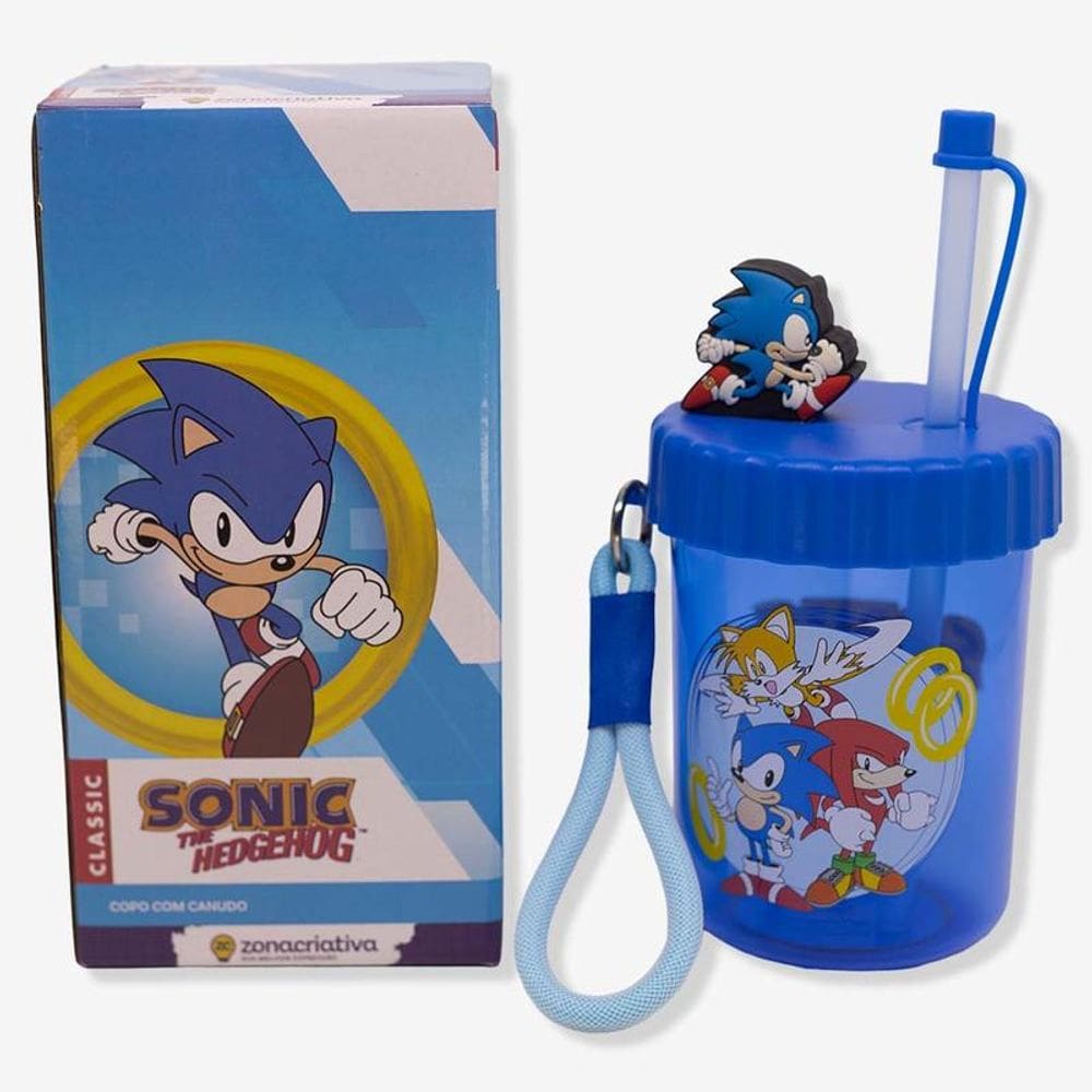Copo Canudo Flip 500Ml Sonic - Zona Criativa