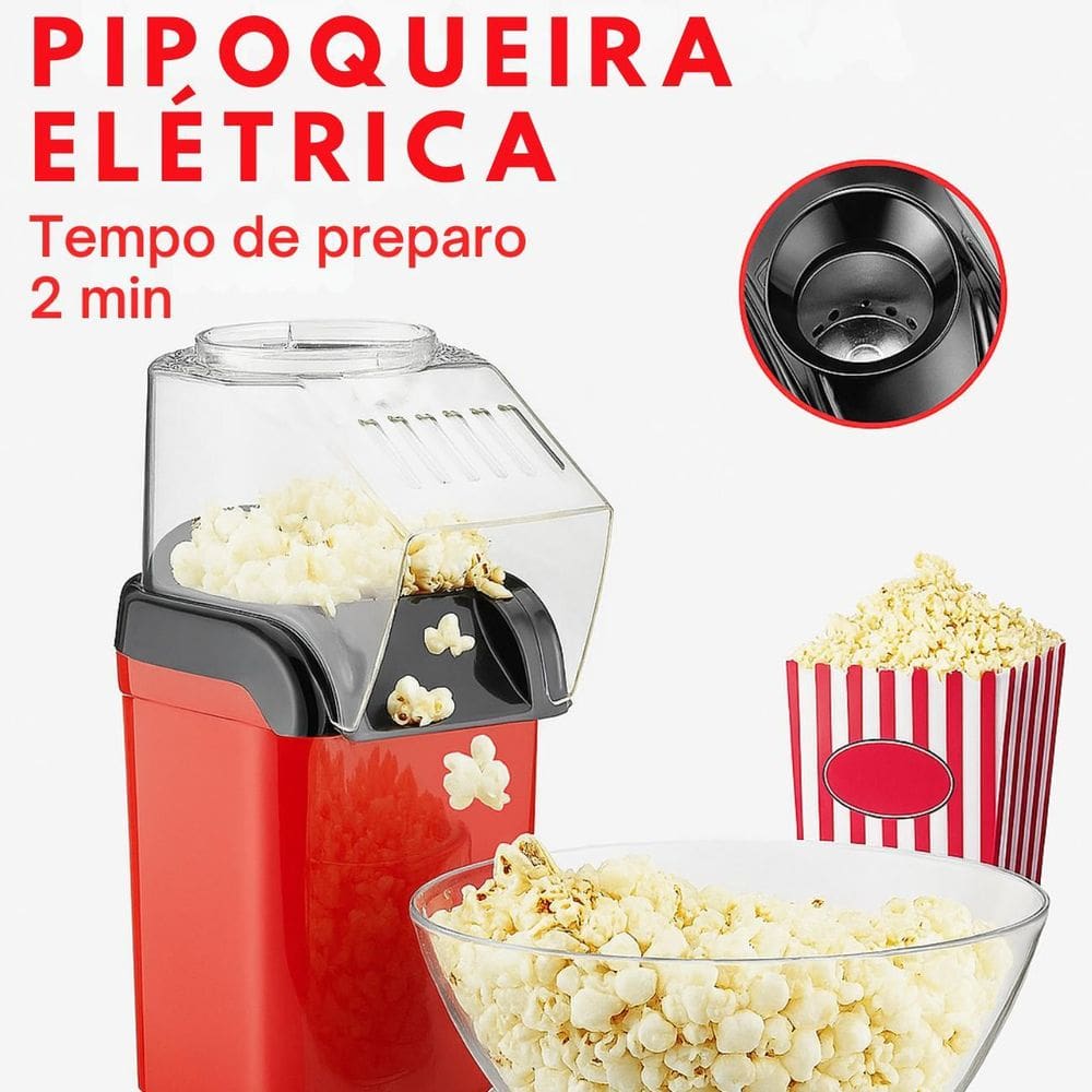 Pipoqueira Elétrica Mini Joy, Saudável, Sem Óleo E Prática